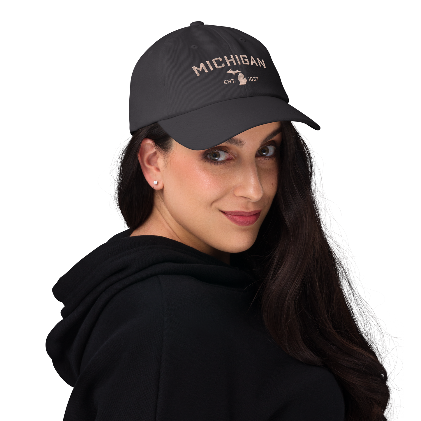 'Michigan EST 1837' Dad Hat (Athletic Font) | Rose Gold