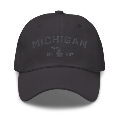 'Michigan EST 1837' Dad Hat (Athletic Font) | Iron Ore Grey