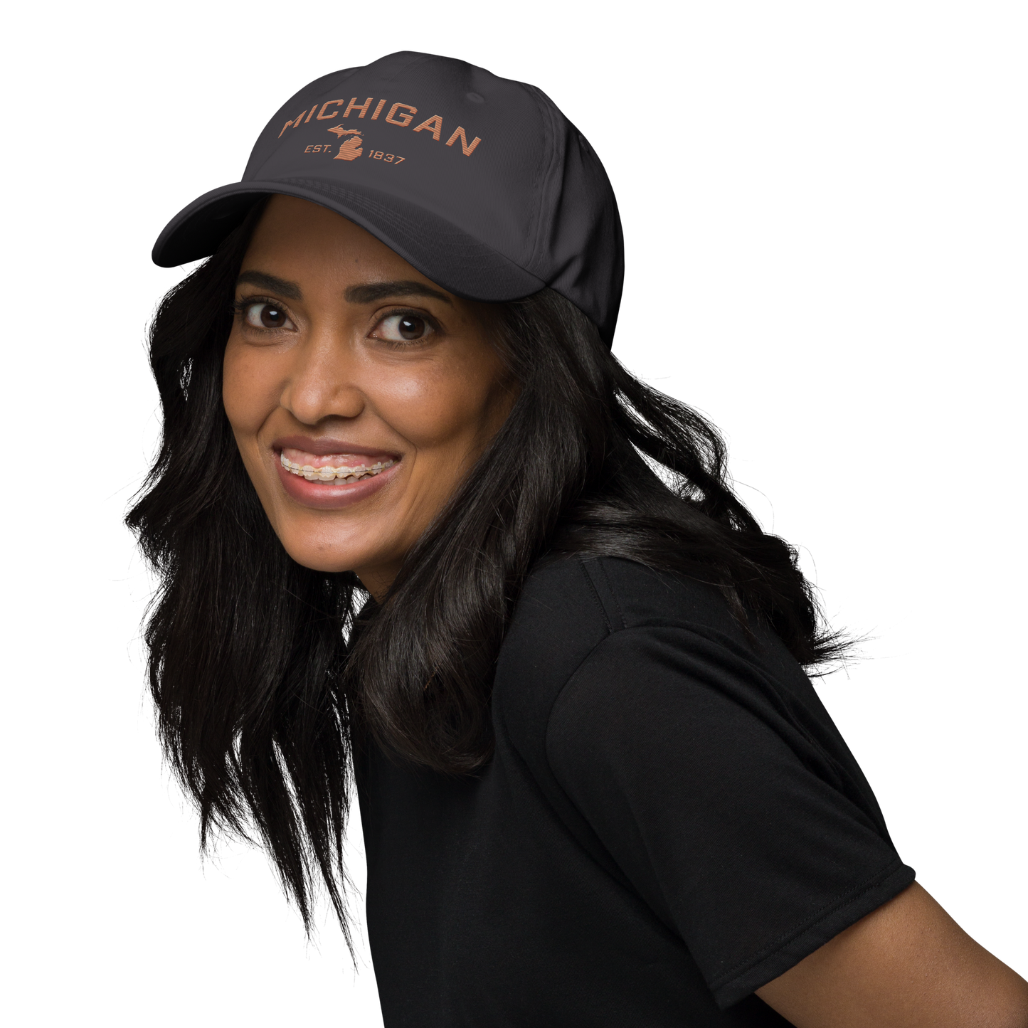 'Michigan EST 1837' Dad Hat (Athletic Font) | Copper