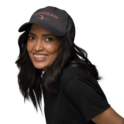 'Michigan EST 1837' Dad Hat (Athletic Font) | Copper