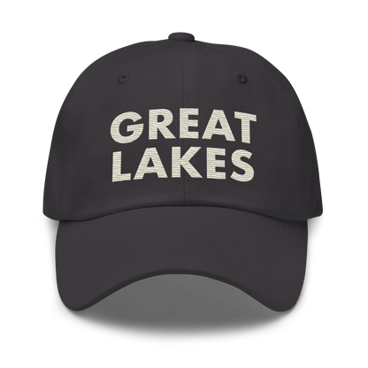 'Great Lakes' Dad Hat (Geometric Sans Font) | Ivory White