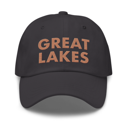 'Great Lakes' Dad Hat (Geometric Sans Font) | Copper