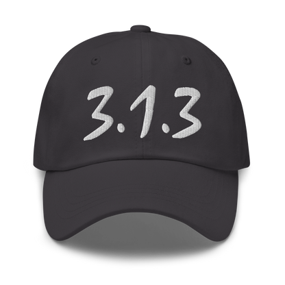 Detroit '313' Dad Hat (Compton Font) | White/Black