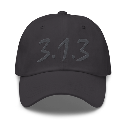 Detroit '313' Dad Hat (Compton Font) | Iron Ore Grey