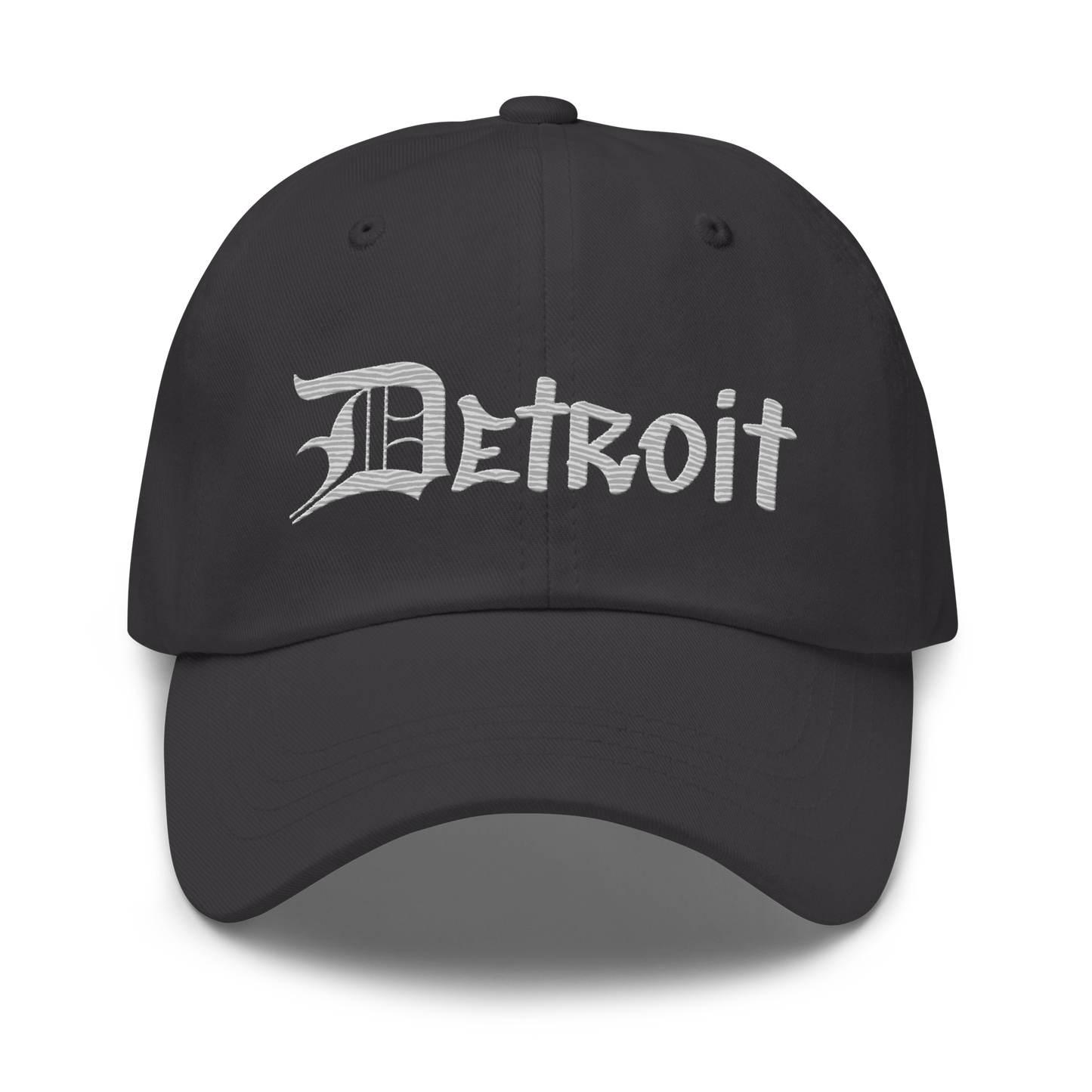 'Detroit' Dad Hat (OED Tag Font) | Platinum