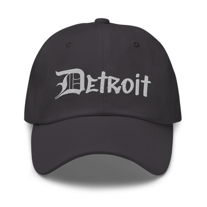 'Detroit' Dad Hat (OED Tag Font) | Platinum