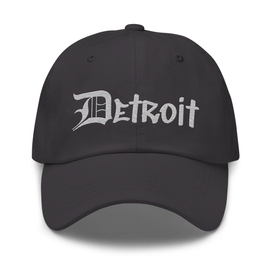 'Detroit' Dad Hat (OED Tag Font) | Platinum