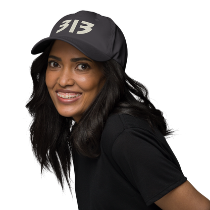 Detroit '313' Dad Hat (Glam Rock Font) | Ivory White