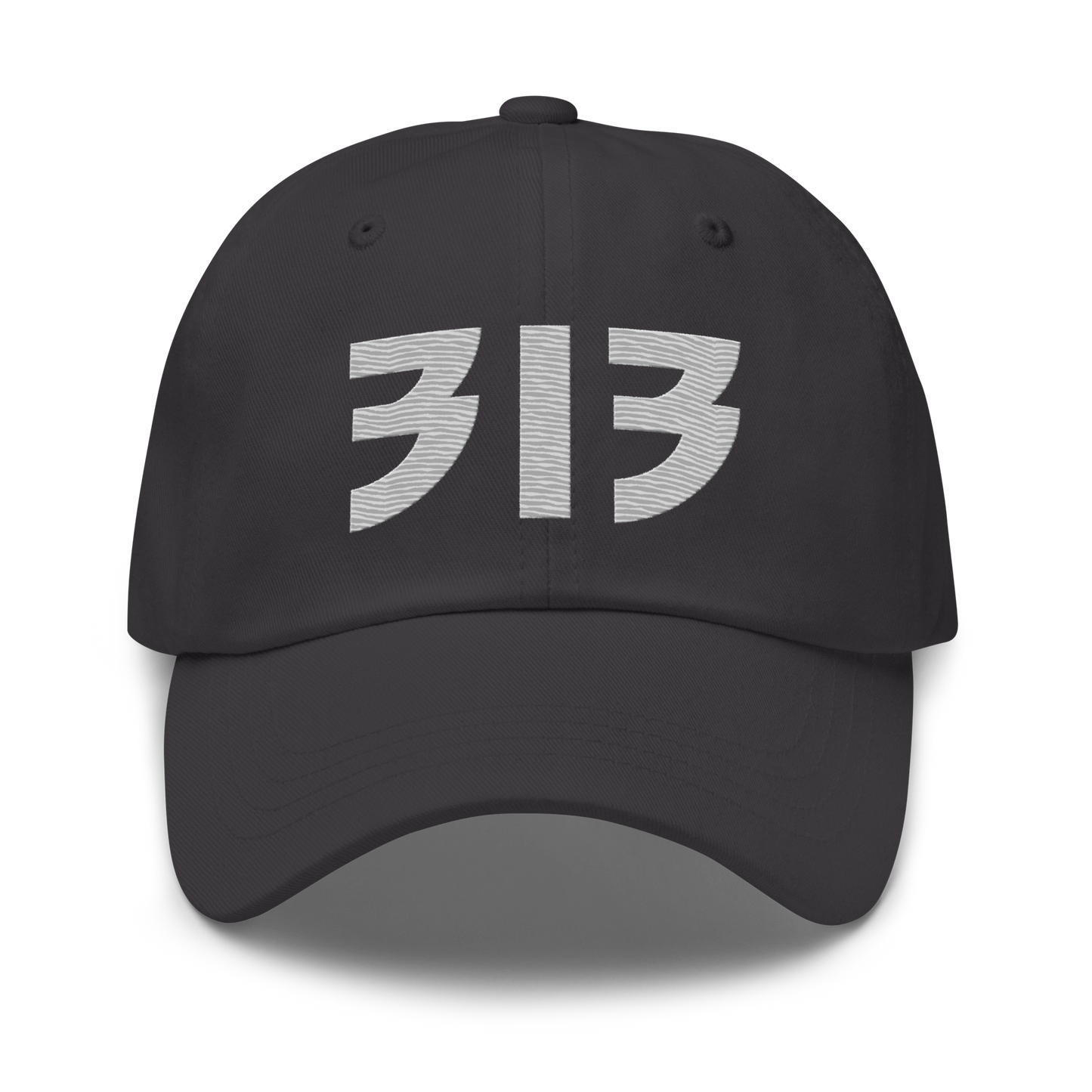 Detroit '313' Dad Hat (Glam Rock Font) | Platinum