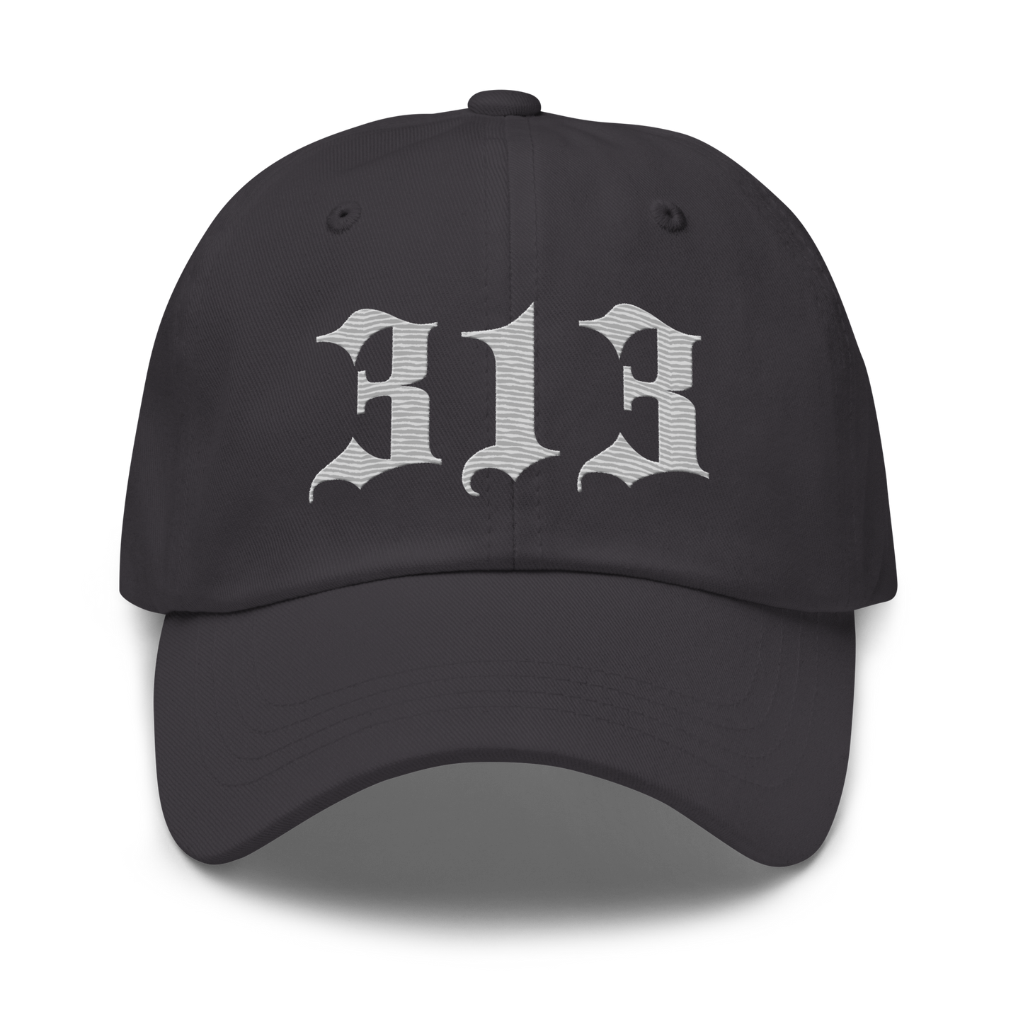 Detroit '313' Dad Hat (Old English Font) | Platinum