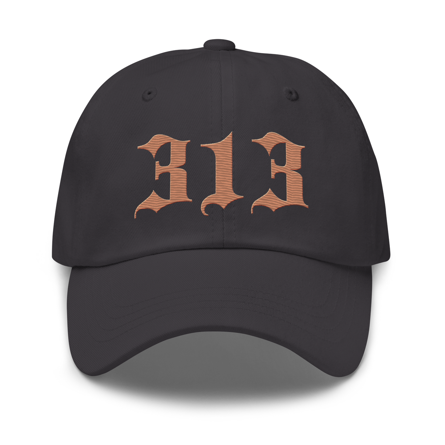 Detroit '313' Dad Hat (Old English Font) | Copper