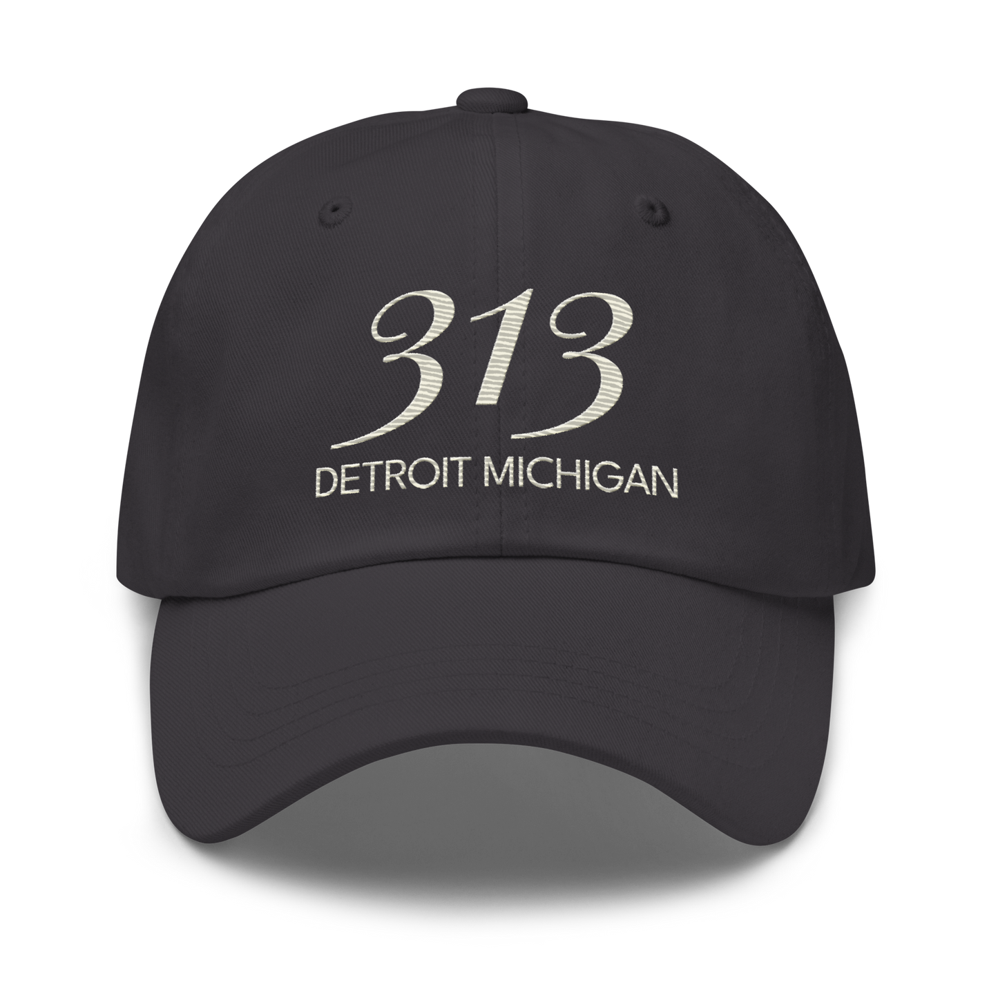 '313 Detroit Michigan' Dad Hat | Ivory White