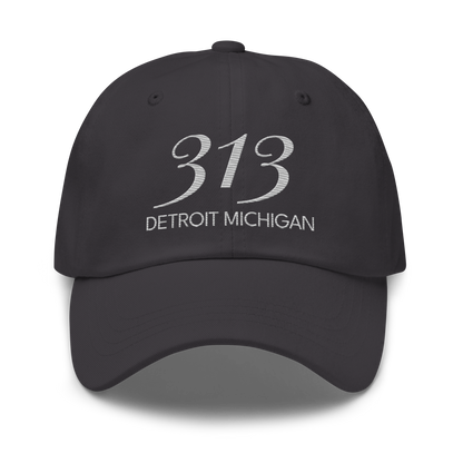 '313 Detroit Michigan' Dad Hat | Platinum