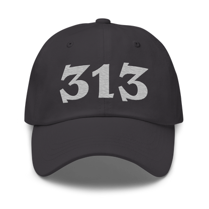 Detroit '313' Dad Hat (Angry Font) | Platinum