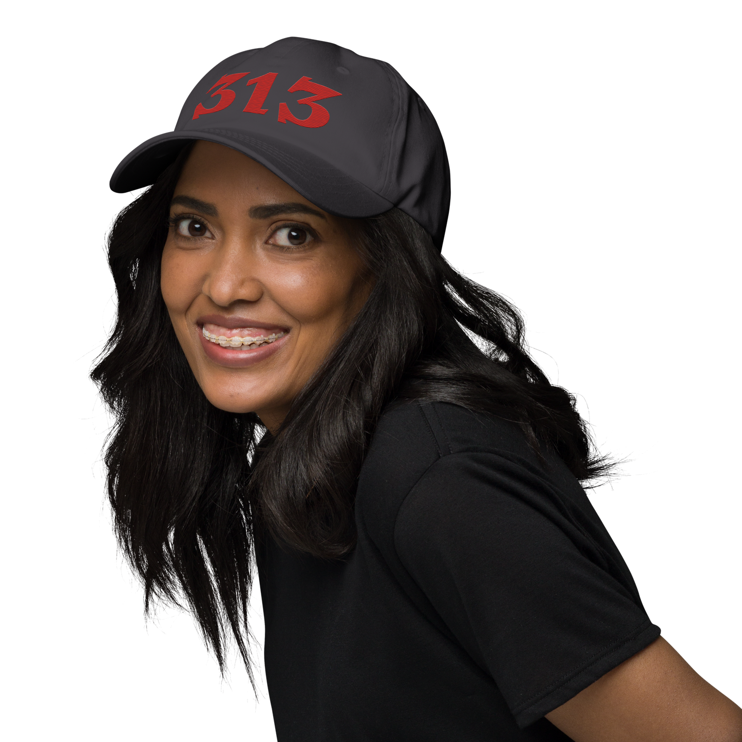 Detroit '313' Dad Hat (Angry Font) | Aliform Red