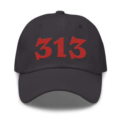 Detroit '313' Dad Hat (Angry Font) | Aliform Red