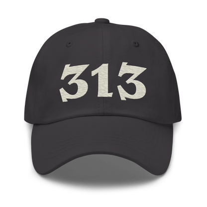 Detroit '313' Dad Hat (Angry Font) | Ivory White