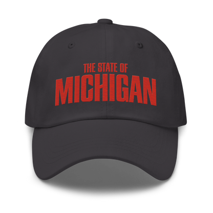 'The State of Michigan' Dad Hat (Flying Superhero Parody)