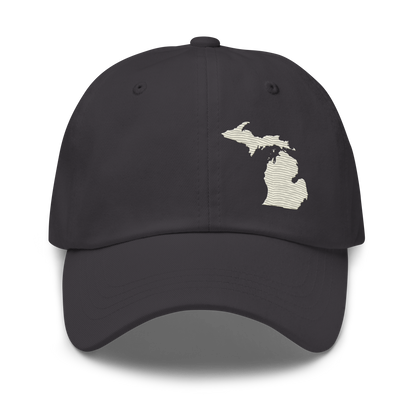 Michigan Dad Hat | Ivory White Outline