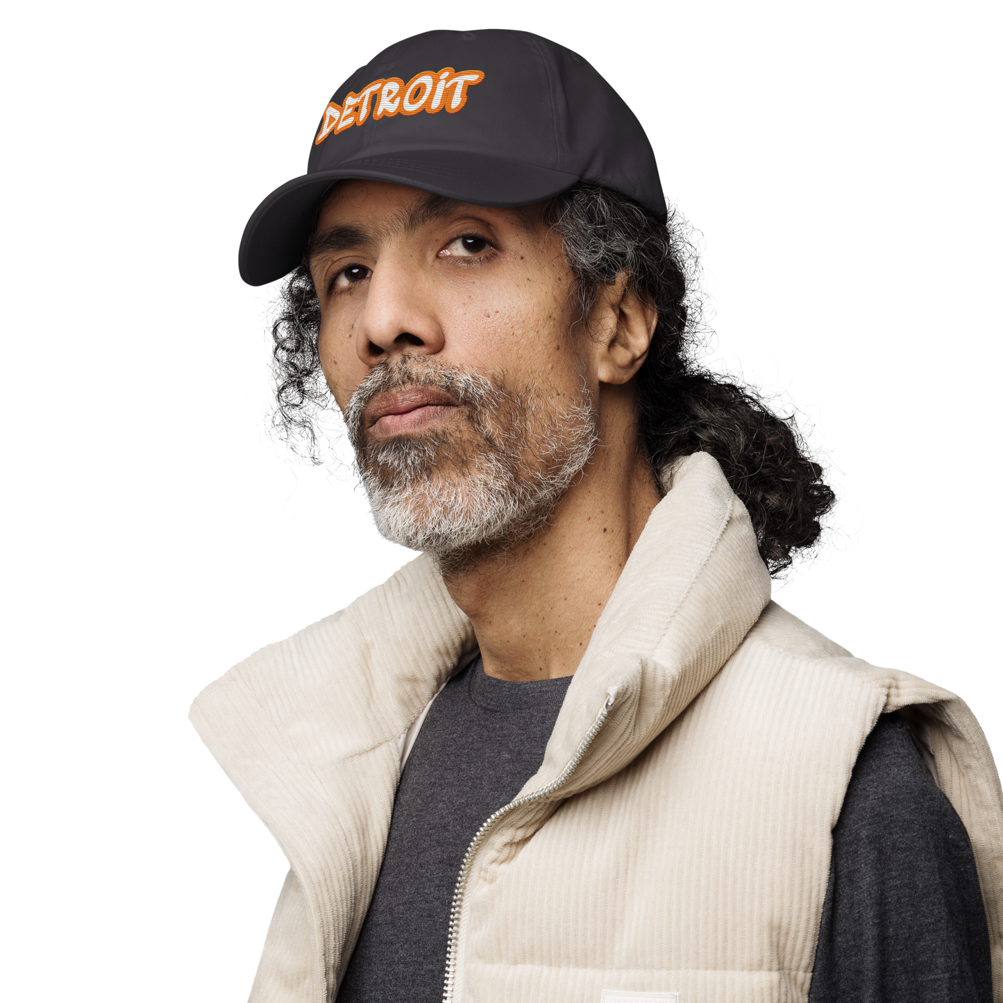 'Detroit' Dad Hat (Orange Tag Font)