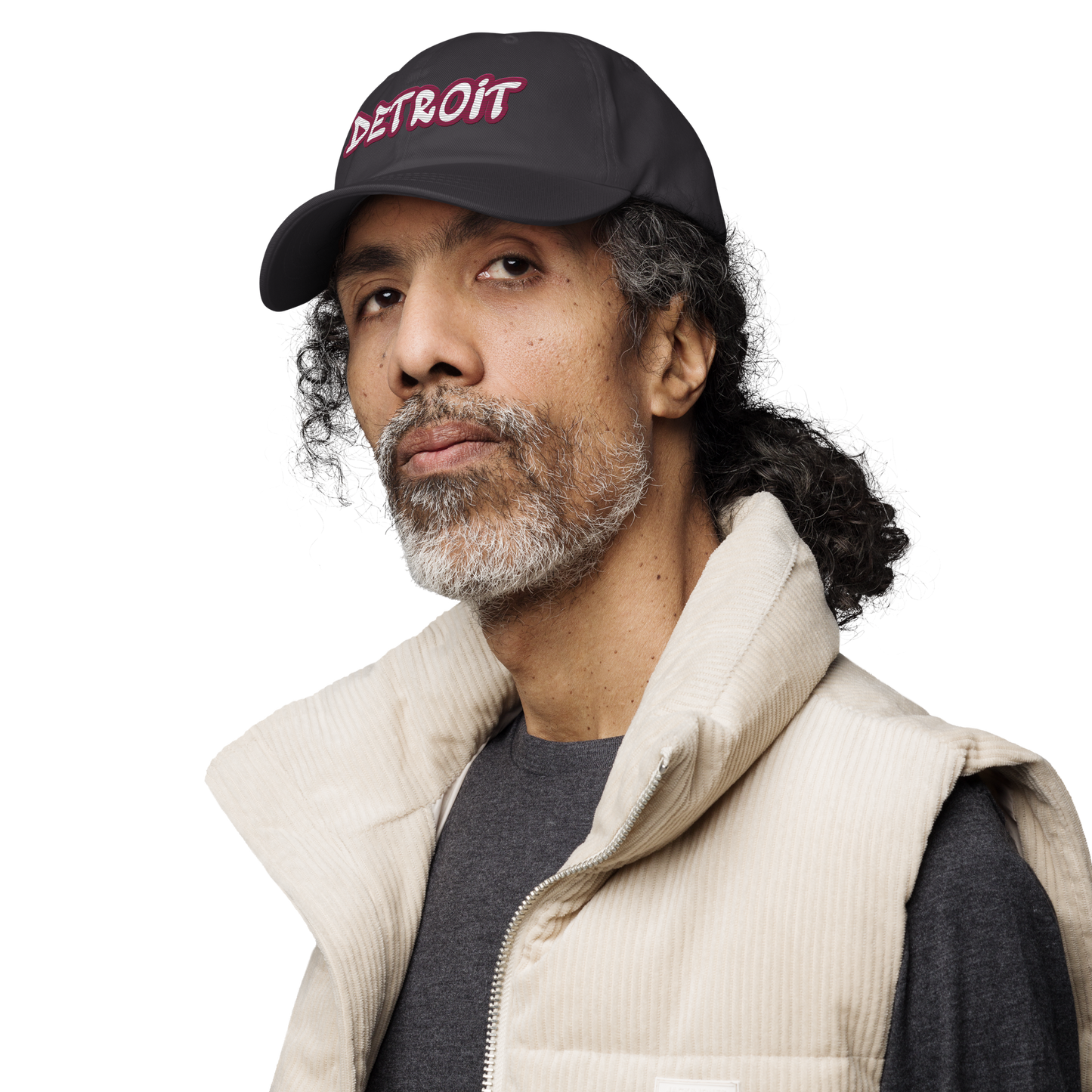 'Detroit' Dad Hat (Ruby Red Tag Font)