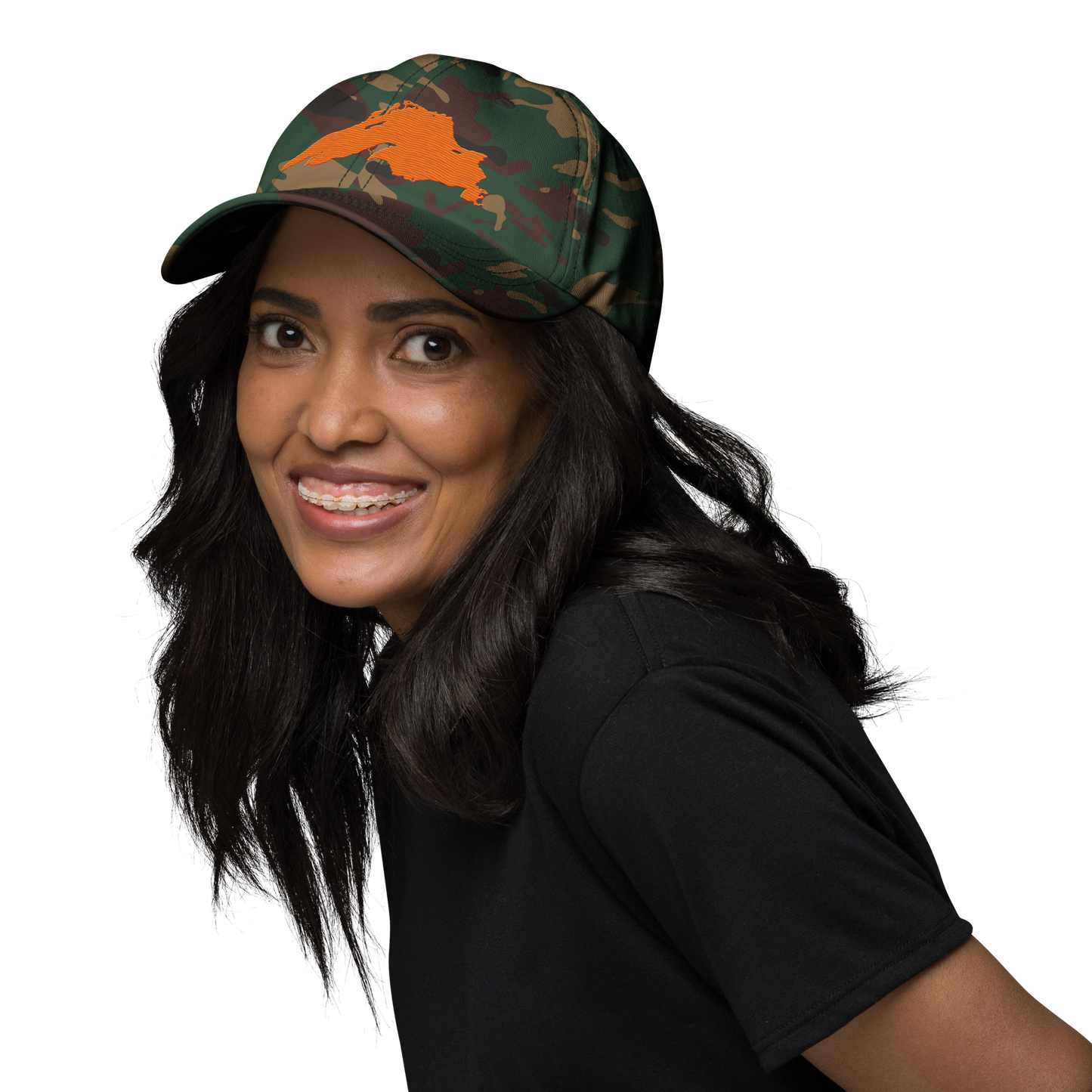 Lake Superior Camo Cap | Safety Orange