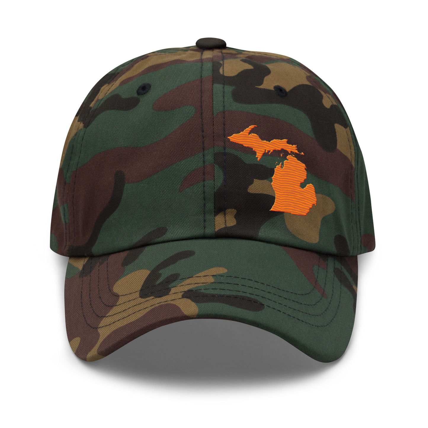 Michigan Camo Cap | Safety Orange Outline