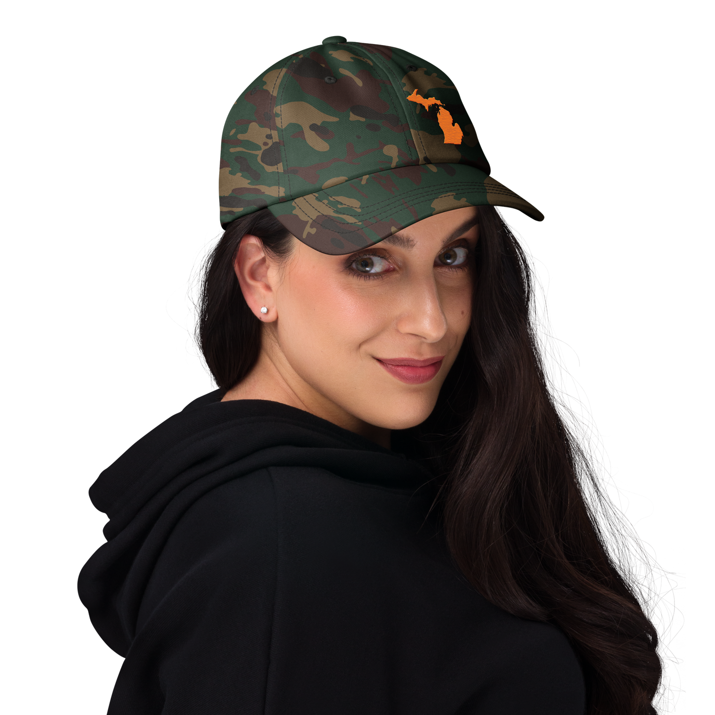 Michigan Camo Cap | Safety Orange Outline