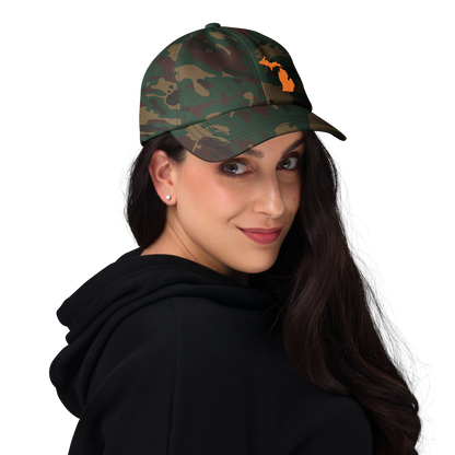 Michigan Camo Cap | Safety Orange Outline