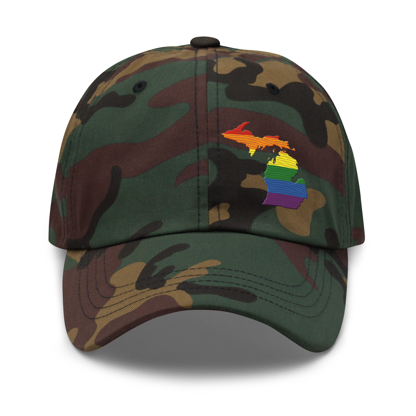 Michigan Camo Cap | Rainbow Pride Outline