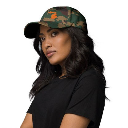 Michigan Camo Cap | Safety Orange Outline