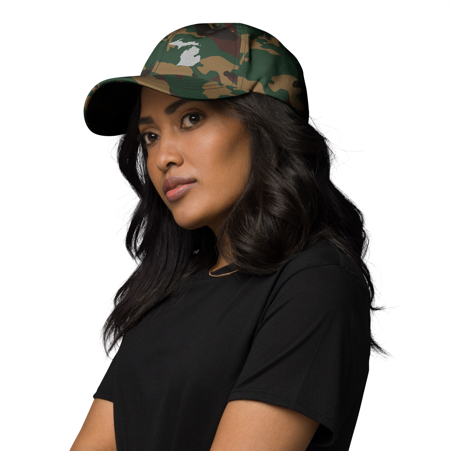 Michigan Camo Cap | Platinum Outline