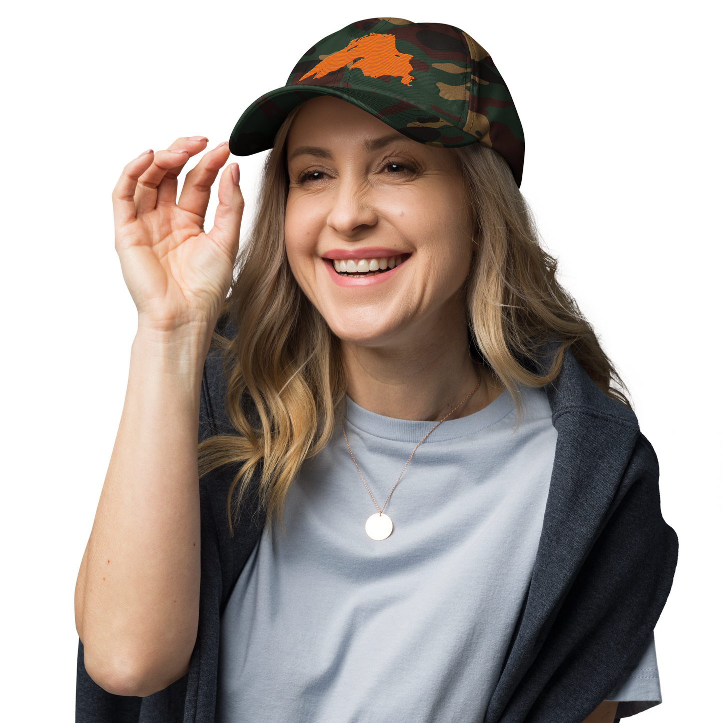 Lake Superior Camo Cap | Safety Orange