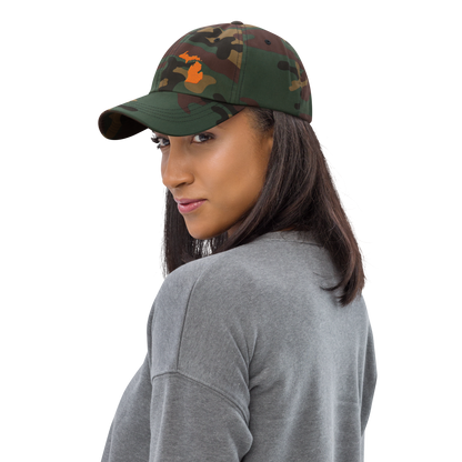 Michigan Camo Cap | Safety Orange Outline