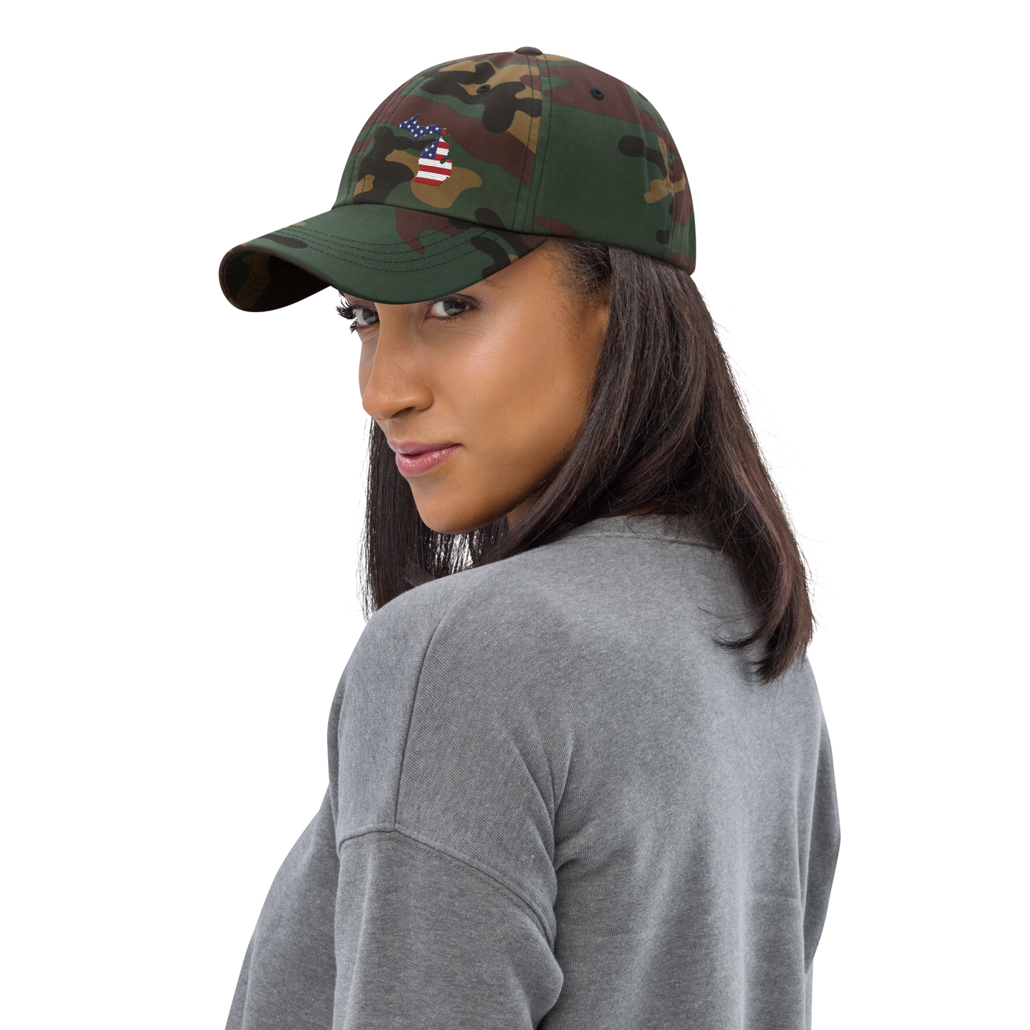 Michigan Camo Cap | Patriotic Outline