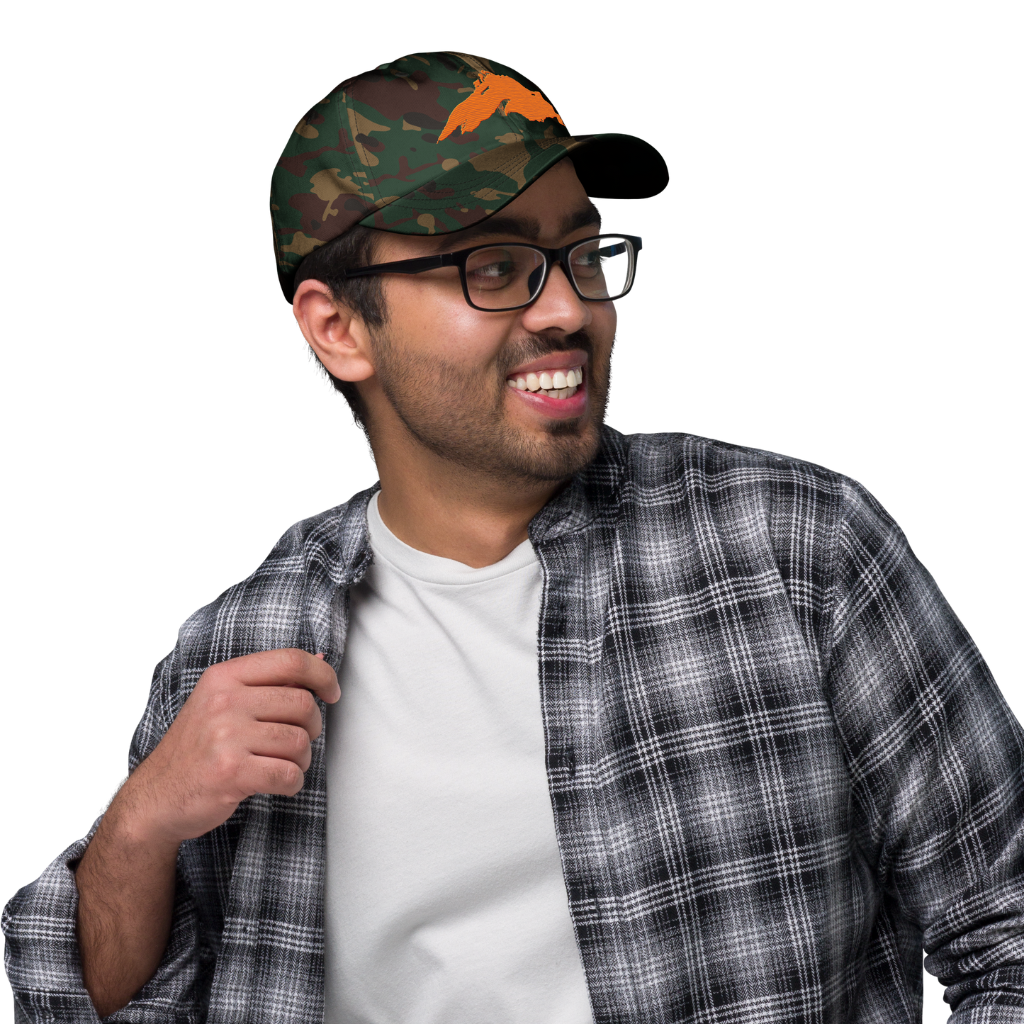 Lake Superior Camo Cap | Safety Orange