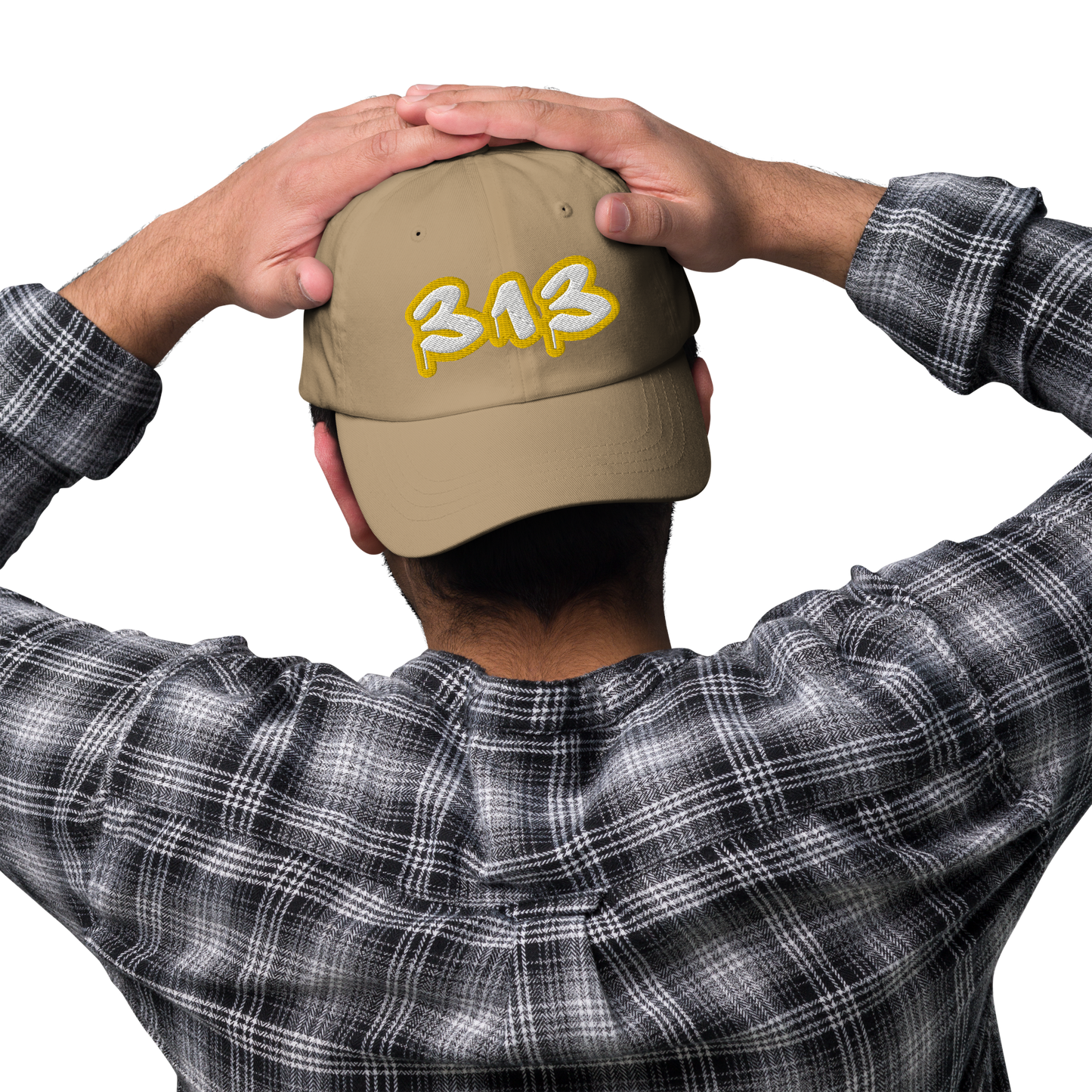 Detroit '313' Dad Hat (Tag Font w/ Gold Stroke)