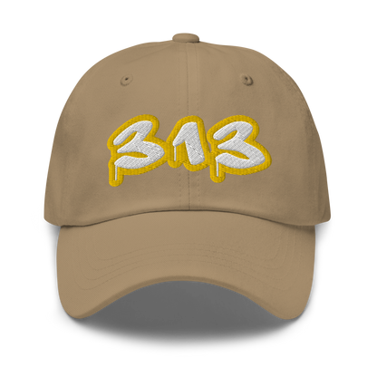 Detroit '313' Dad Hat (Tag Font w/ Gold Stroke)