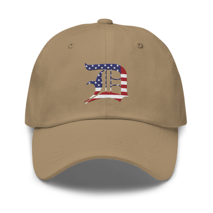 Detroit 'Old English D' Dad Hat (Patriotic Edition)