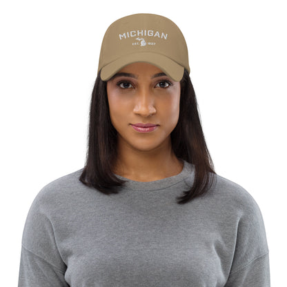 'Michigan EST 1837' Dad Hat (Athletic Font)