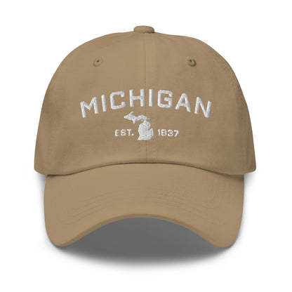 'Michigan EST 1837' Dad Hat (Athletic Font)