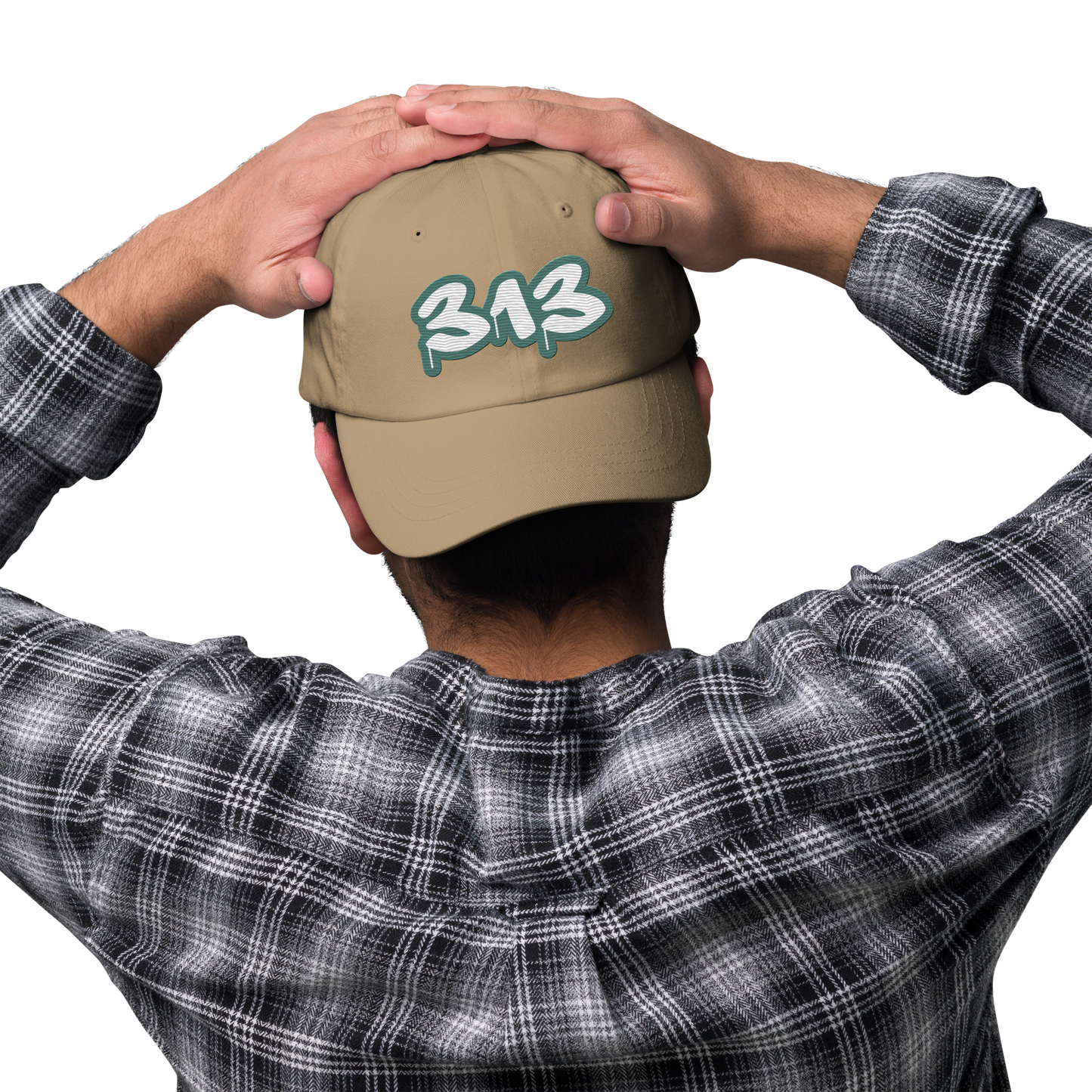 Detroit '313' Dad Hat (Copper Green Tag Font)