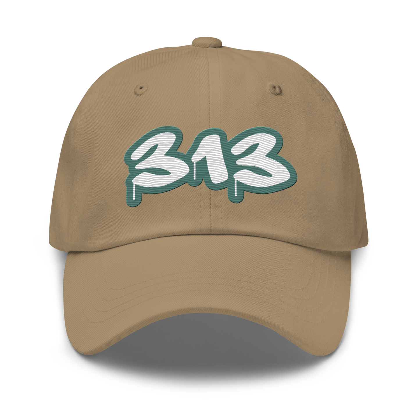 Detroit '313' Dad Hat (Copper Green Tag Font)