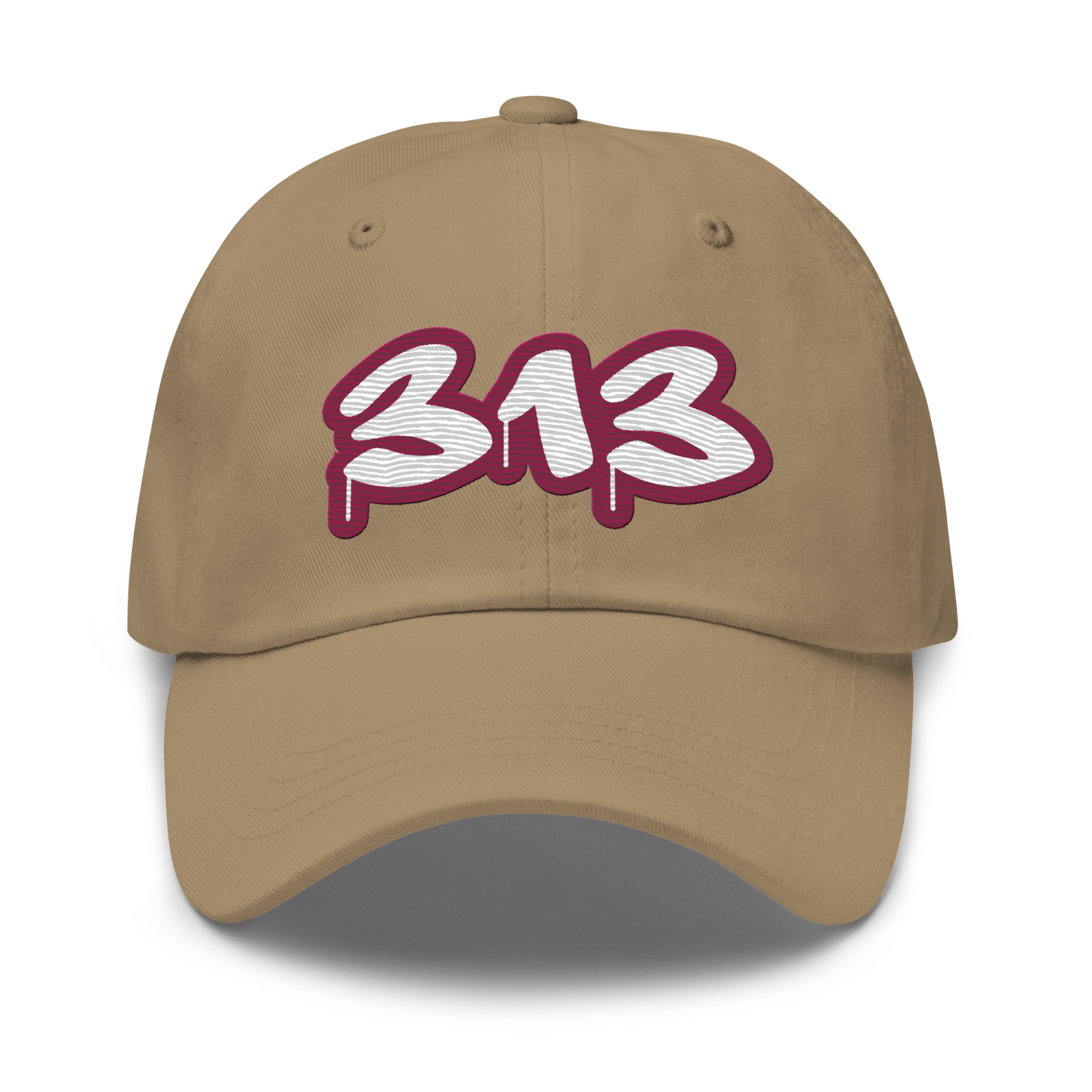 Detroit '313' Dad Hat (Ruby Red Tag Font)