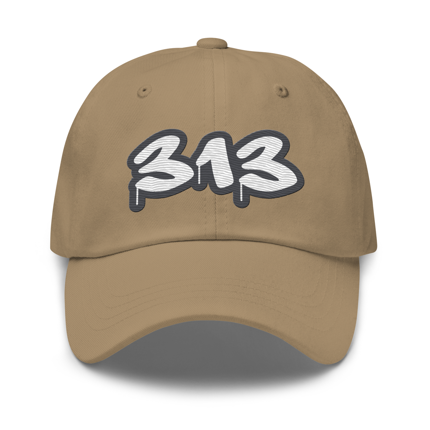 Detroit '313' Dad Hat (Iron Ore Grey Tag Font)