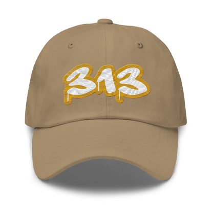 Detroit '313' Dad Hat (Gold Tag Font)