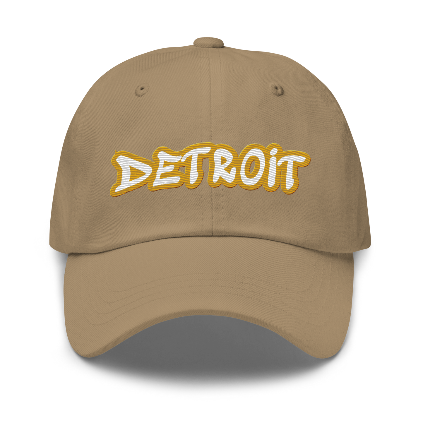 'Detroit' Dad Hat (Gold Tag Font)