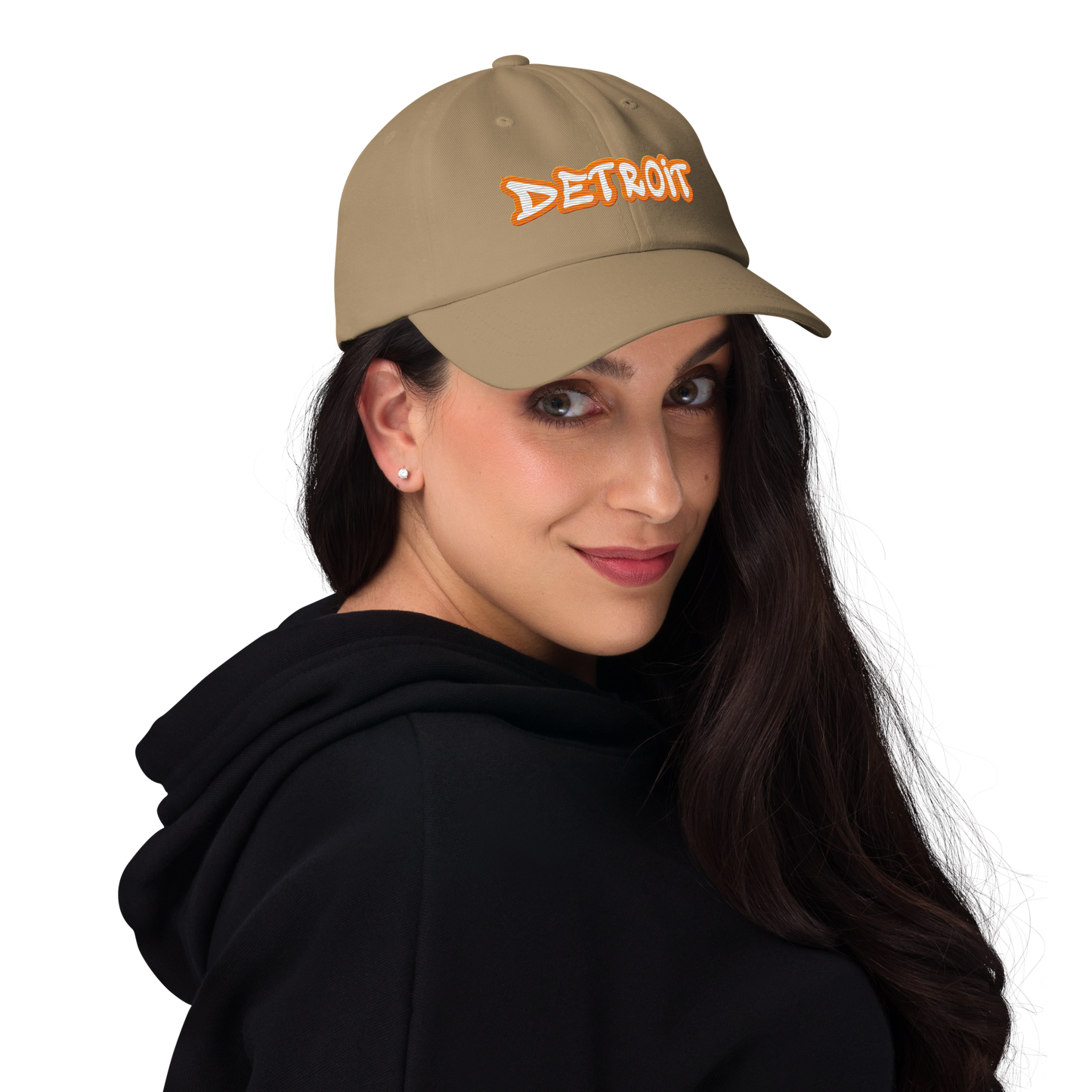 'Detroit' Dad Hat (Orange Tag Font)