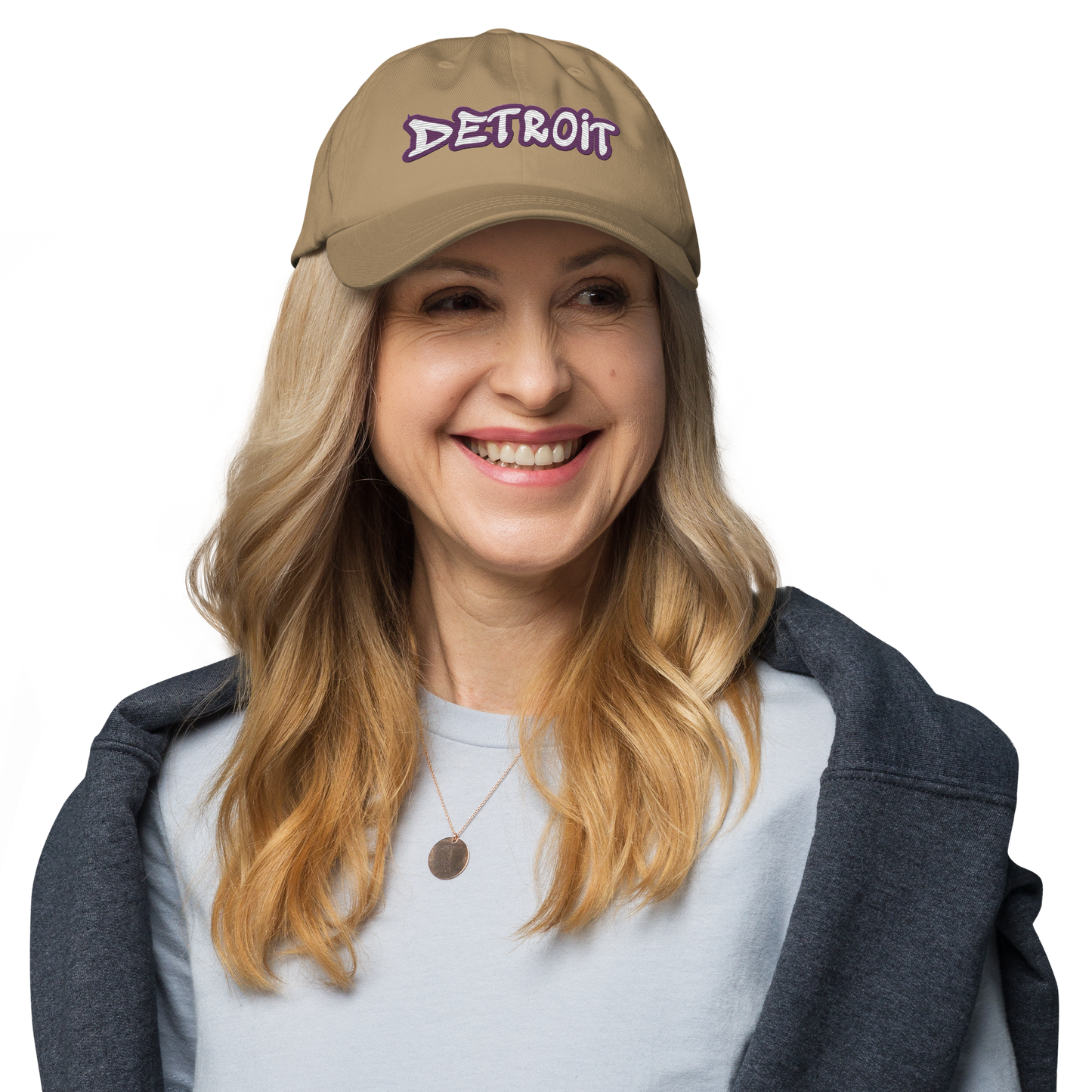 'Detroit' Dad Hat (Plum Tag Font)