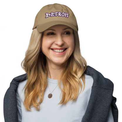 'Detroit' Dad Hat (Plum Tag Font)